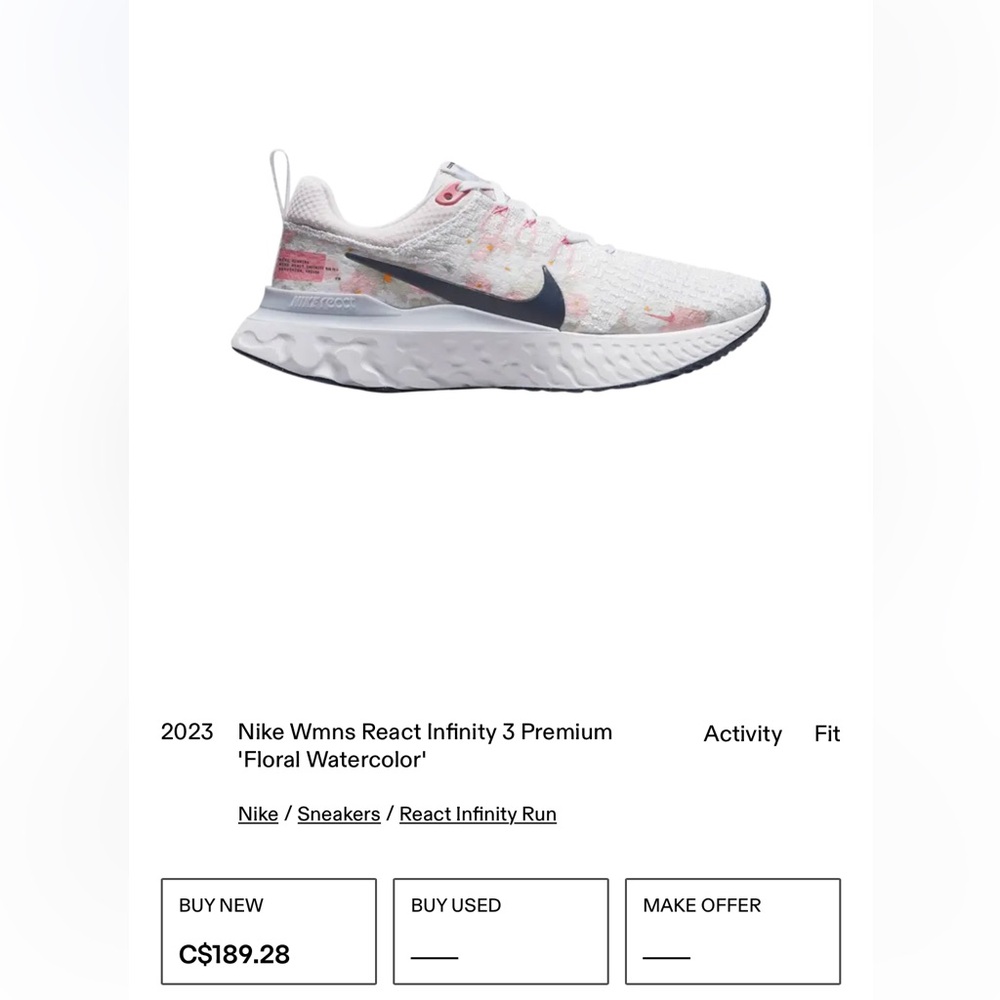 Nike Wmns React Infinity 3 Premium 'Floral Watercolor' Running Shoes